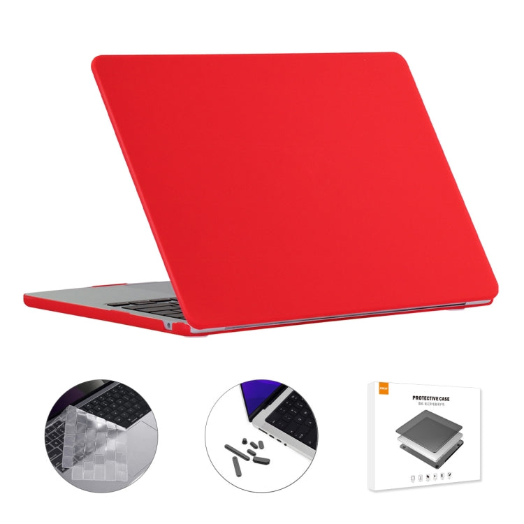 For MacBook Air 13.6 2022/2024 A2681 M2 / A3113 M3 US Version ENKAY 3 in 1 Matte Laptop Case with TPU Keyboard Film / Anti-dust Plugs (Red) - MacBook Air Cases by ENKAY | Online Shopping South Africa | PMC Jewellery | Buy Now Pay Later Mobicred