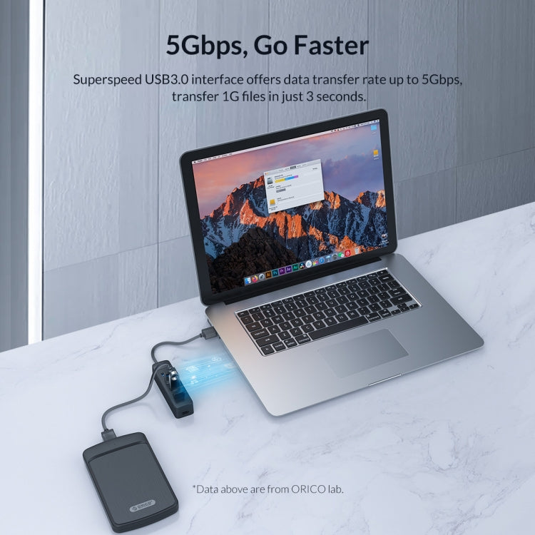 ORICO TWU3-7A-BK 7-Port USB 3.0 HUB - USB 3.0 HUB by ORICO | Online Shopping South Africa | PMC TechLife | Buy Now Pay Later Mobicred