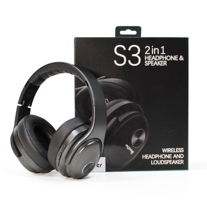 OneDer S3 2 in1 Headphone & Speaker Portable Wireless Bluetooth Headphone Noise Cancelling Over Ear Stereo(Black) - Headset & Headphone by OneDer | Online Shopping South Africa | PMC Jewellery | Buy Now Pay Later Mobicred