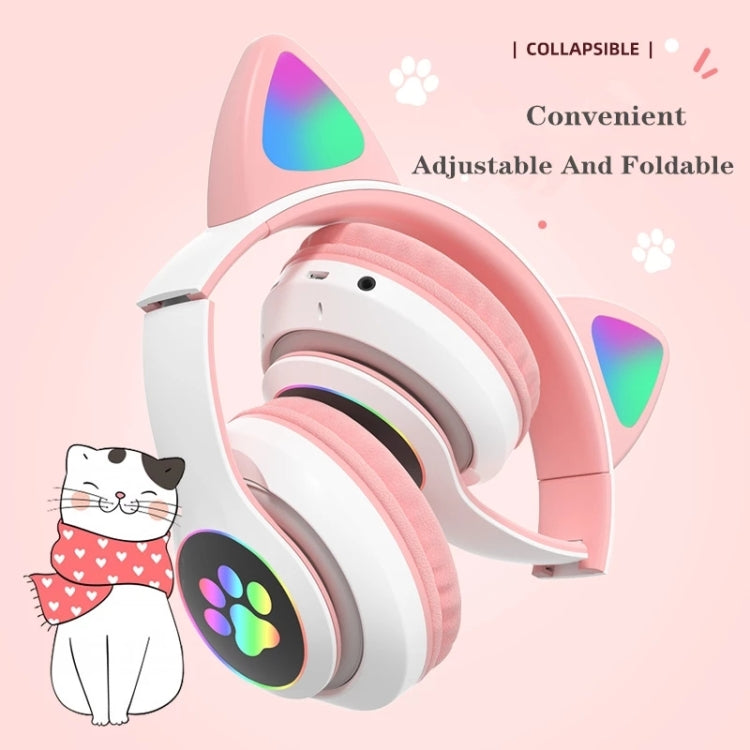 T&G TN-28 3.5mm Bluetooth 5.0 Dual Connection RGB Cat Ear Bass Stereo Noise-cancelling Headphones Support TF Card With Mic(Green) - Headset & Headphone by T&G | Online Shopping South Africa | PMC Jewellery | Buy Now Pay Later Mobicred