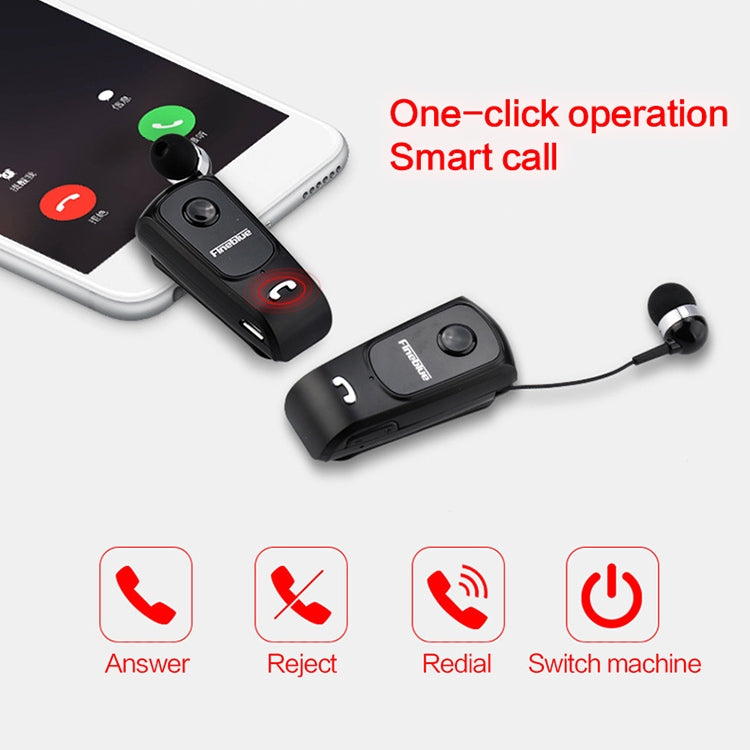 Fineblue F920 CSR4.1 Retractable Cable Caller Vibration Reminder Anti-theft Bluetooth Headset - Bluetooth Earphone by Fineblue | Online Shopping South Africa | PMC TechLife | Buy Now Pay Later Mobicred