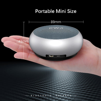 EWA A110 IPX5 Waterproof Portable Mini Metal Wireless Bluetooth Speaker Supports 3.5mm Audio & 32GB TF Card & Calls(Silver) - Mini Speaker by EWA | Online Shopping South Africa | PMC Jewellery | Buy Now Pay Later Mobicred