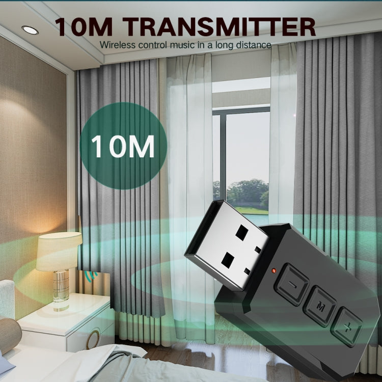 RT02 USB Bluetooth Audio Adapter Receives Transmits 2-in-1 Bluetooth 5.0 Hands-free Talk Car Bluetooth Receiver - Audio Receiver Transmitter by PMC TechLife | Online Shopping South Africa | PMC TechLife