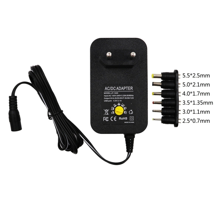 3V 4.5V 5V 6V 7.5V 9V 12V 2A 2.5A AC DC Adapter Adjustable Power Adapter Universal Charger Power Supply 30W(EU Plug) - Power Supplies by PMC Jewellery | Online Shopping South Africa | PMC Jewellery