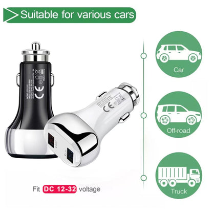 YSY-312 18W Portable QC3.0 Dual USB Mobile Phones and Tablet PCs Universal Car Charger(White) - Car Charger by PMC Jewellery | Online Shopping South Africa | PMC Jewellery