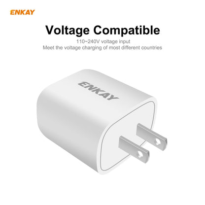 ENKAY Hat-Prince 20W PD Type-C + QC 3.0 USB Fast Charging Travel Charger Power Adapter with Fast Charge Data Cable, US Plug(With 8 Pin Cable) - USB Charger by ENKAY | Online Shopping South Africa | PMC Jewellery