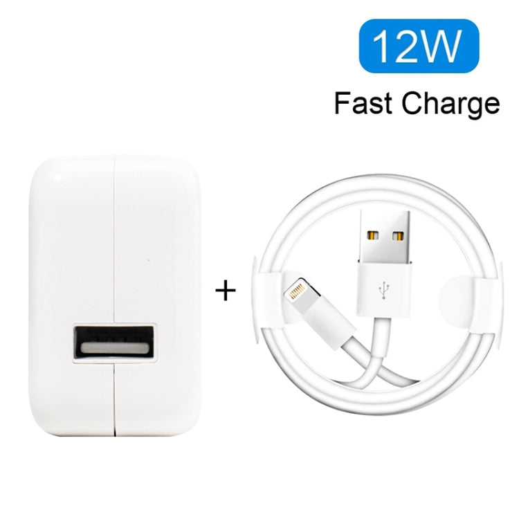 12W USB Charger + USB to 8 Pin Data Cable for iPad / iPhone / iPod Series, EU Plug - USB Charger by PMC Jewellery | Online Shopping South Africa | PMC Jewellery | Buy Now Pay Later Mobicred