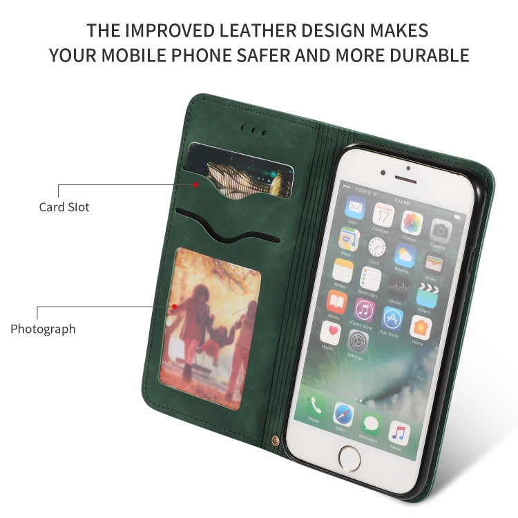 For iPhone SE 2022 / SE 2020 / 8 / 7 Retro Skin Feel Business Magnetic Horizontal Flip Leather Case(Army Green) - iPhone SE 2022 / 2020 / 8 / 7 Cases by ESR | Online Shopping South Africa | PMC TechLife | Buy Now Pay Later Mobicred