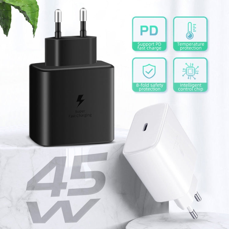 M135 45W USB-C / Type-C Port Fast Charger, EU Plug(Black) - USB Charger by PMC TechLife | Online Shopping South Africa | PMC TechLife