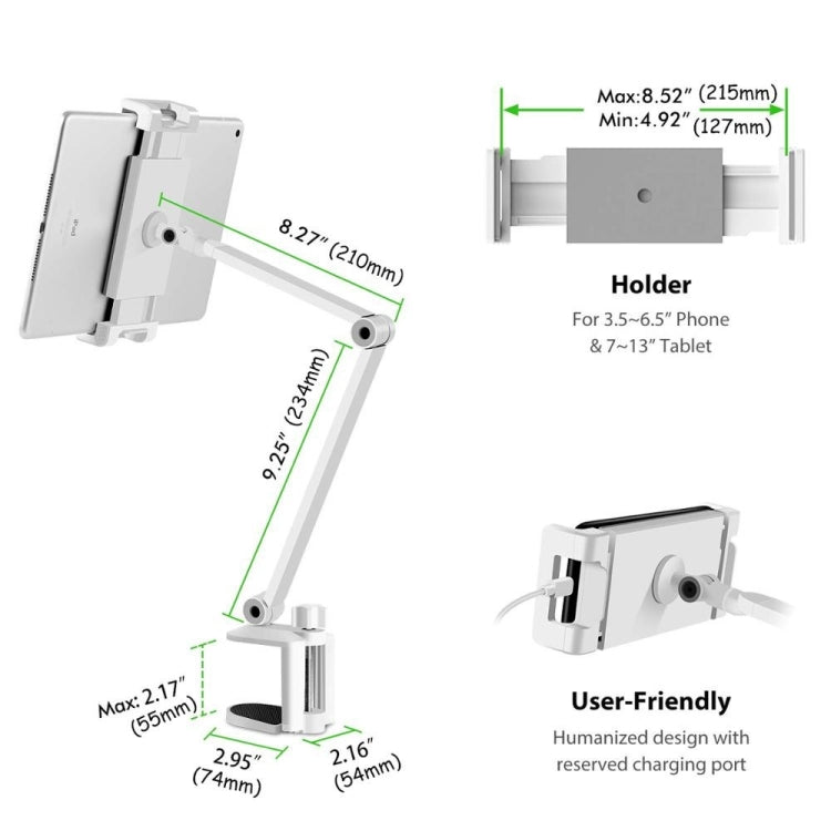 AP-7LC 360 Degree Rotating Adjustable Lifting Long Arm Lazy Bedside Desktop Tablets Phones Holder - Lazy Bracket by PMC TechLife | Online Shopping South Africa | PMC TechLife