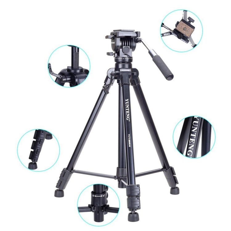 YUNTENG VCT-880 Aluminum Alloy Tripod Mount with Three-Dimensional Tripod Head - free shipping - PMC TechLife - Order now!