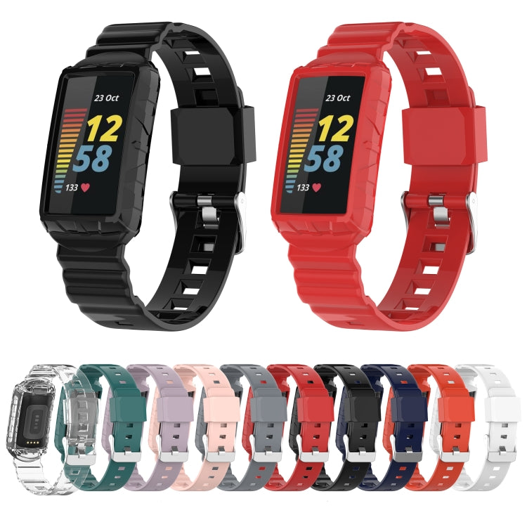 For Fitbit Charge 4 SE Silicone One Body Armor Watch Band(Black) - Watch Bands by PMC TechLife | Online Shopping South Africa | PMC TechLife | Buy Now Pay Later Mobicred