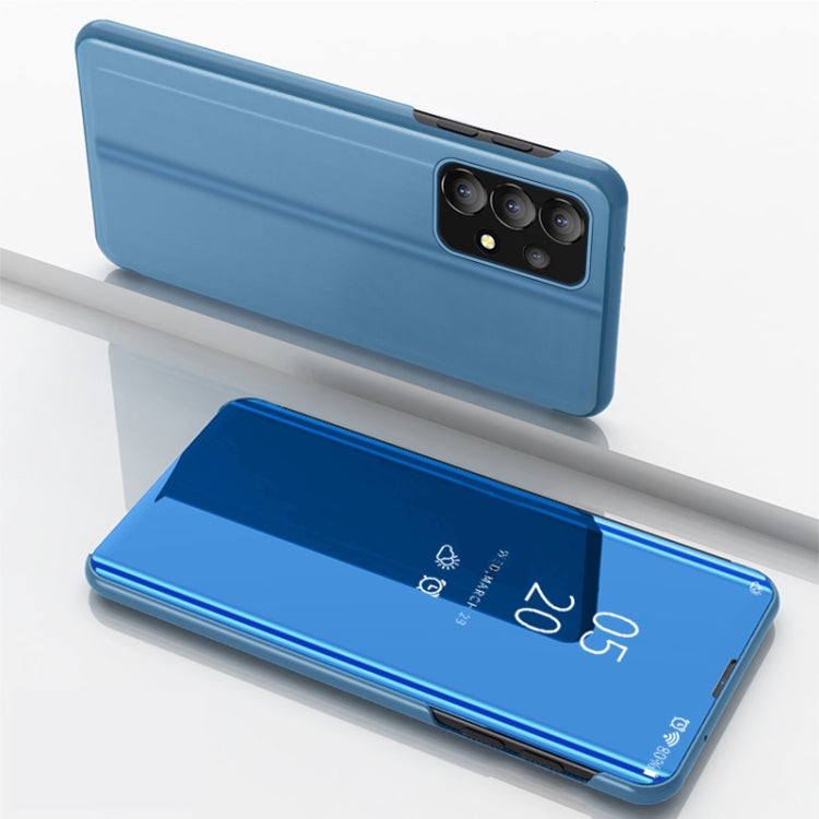 For Samsung Galaxy A53 5G Plated Mirror Flip Leather Case with Holder(Blue) - Galaxy Phone Cases by PMC Jewellery | Online Shopping South Africa | PMC Jewellery