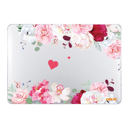 ENKAY Flower Series Pattern Laotop Protective Crystal Case For MacBook Air 13.3 inch A1932 / A2179 / A2337(Peony) - MacBook Air Cases by ENKAY | Online Shopping South Africa | PMC Jewellery