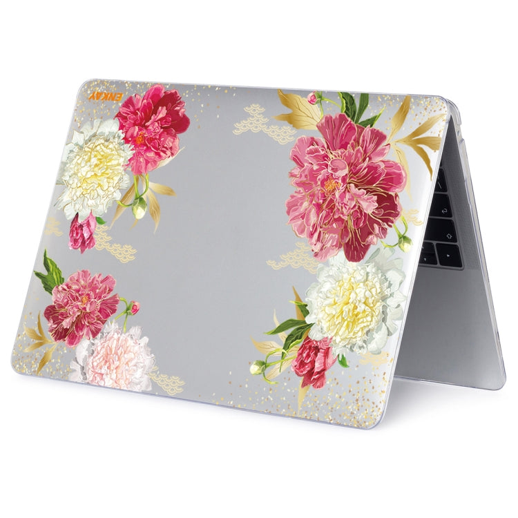 ENKAY Flower Series Pattern Laotop Protective Crystal Case For MacBook Air 13.3 inch A1932 / A2179 / A2337(Paeonia) - MacBook Air Cases by ENKAY | Online Shopping South Africa | PMC Jewellery