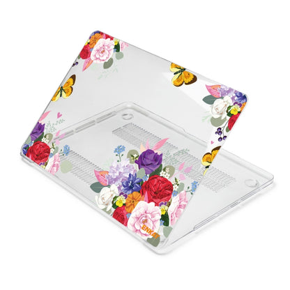 ENKAY Flower Series Pattern Laotop Protective Crystal Case For MacBook Pro 14.2 inch A2442 (2021)(Rose) - MacBook Pro Cases by ENKAY | Online Shopping South Africa | PMC Jewellery