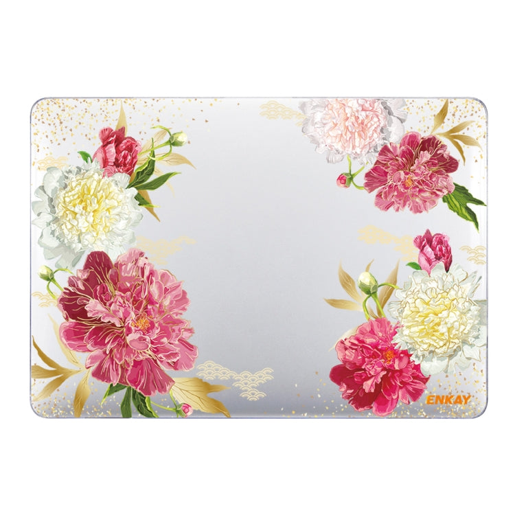 ENKAY Flower Series Pattern Laotop Protective Crystal Case For MacBook Pro 15.4 inch A1707 / A1990(Paeonia) - MacBook Pro Cases by ENKAY | Online Shopping South Africa | PMC Jewellery