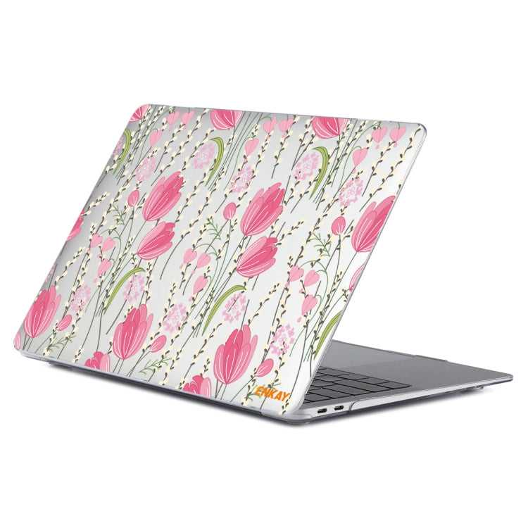 ENKAY Flower Series Pattern Laotop Protective Crystal Case for MacBook Pro 16 inch A2141(Tulips) - MacBook Pro Cases by ENKAY | Online Shopping South Africa | PMC Jewellery