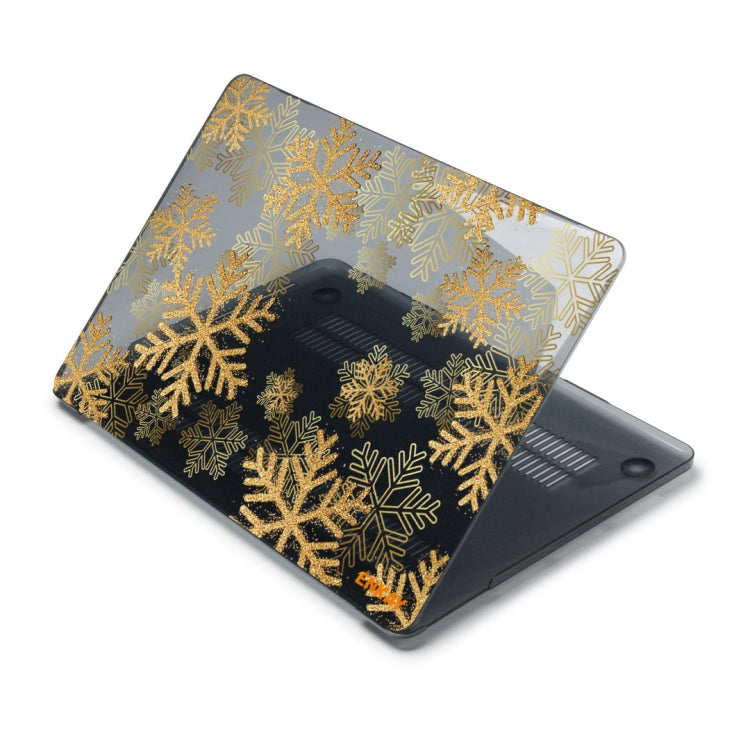 ENKAY Vintage Pattern Series Laotop Protective Crystal Case For MacBook Pro 15.4 inch A1707 / A1990(Golden Snowflake) - MacBook Pro Cases by ENKAY | Online Shopping South Africa | PMC Jewellery