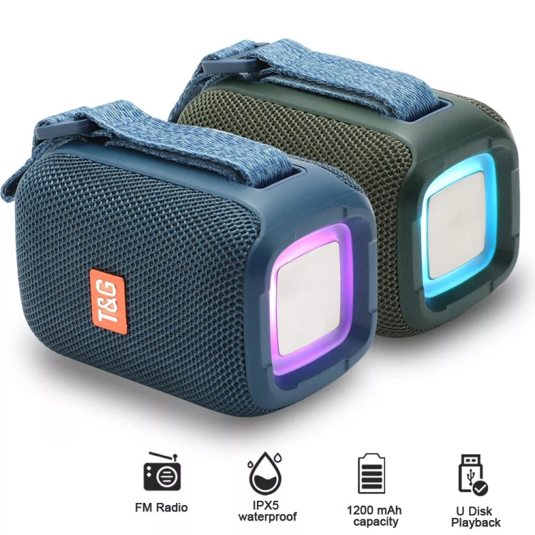 T&G TG339 RGB Light 5W Waterproof Portable Bluetooth Speaker(Green) - Desktop Speaker by T&G | Online Shopping South Africa | PMC Jewellery