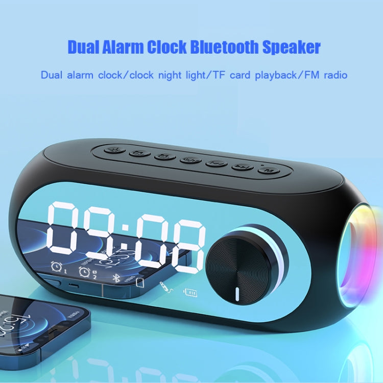 AEC S8 Alarm Clock Bluetooth Speakers with LED Light Support TF / FM(White) - Desktop Speaker by AEC | Online Shopping South Africa | PMC Jewellery