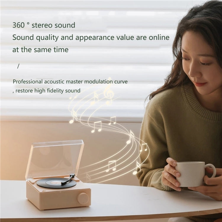 Duosi X11 Vinyl Atomic Retro Bluetooth Speaker Desktop Creative Alarm Clock(Pink) - free shipping - PMC TechLife - Order now!