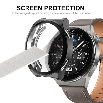 For Huawei Watch GT 3 Pro 46mm ENKAY Full Coverage Electroplated Soft TPU Case with Screen Protection(Black) - Watch Cases by ENKAY | Online Shopping South Africa | PMC Jewellery | Buy Now Pay Later Mobicred