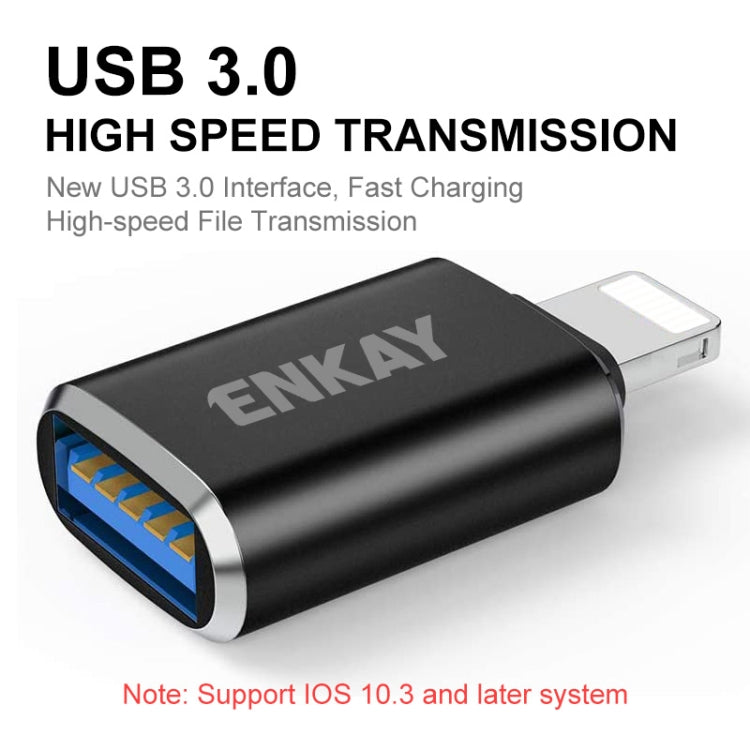 ENKAY ENK-AT110 8 Pin Male to USB 3.0 Female Aluminium Alloy OTG Adapter(Golden) - Converter & Adapter by ENKAY | Online Shopping South Africa | PMC Jewellery