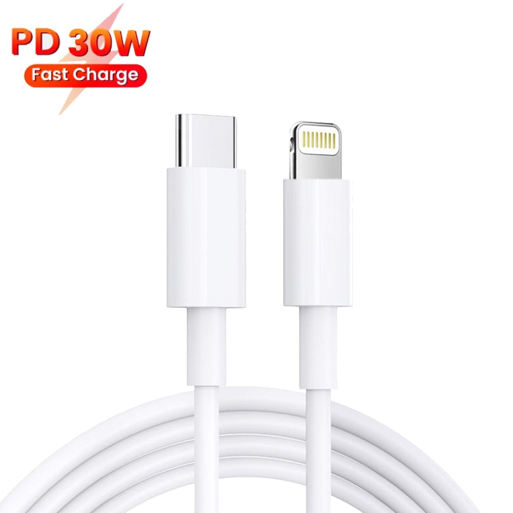 PD 35W Dual USB-C / Type-C Ports Charger with 2m Type-C to 8 Pin Data Cable, EU Plug - USB Charger by PMC Jewellery | Online Shopping South Africa | PMC Jewellery