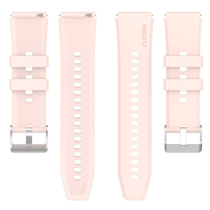 For Huawei Watch GT 42mm/46mm / GT2 46mm 22mm Protruding Head Silicone Strap Silver Buckle(Pink) - Watch Bands by PMC Jewellery | Online Shopping South Africa | PMC Jewellery | Buy Now Pay Later Mobicred