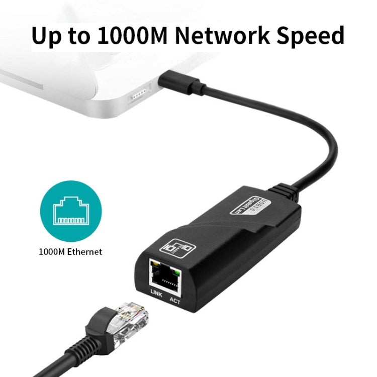 JSM 1000 Mbps USB-C / Type-C to RJ45 Ethernet Adapter Network Cable - USB Network Adapter by JUNSUNMAY | Online Shopping South Africa | PMC Jewellery