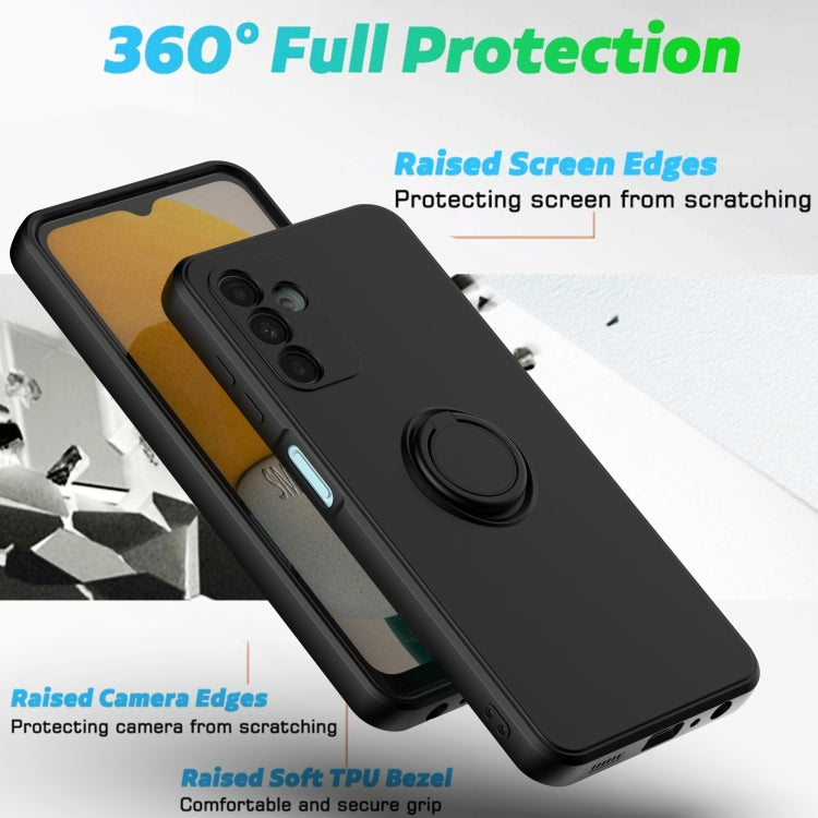 Ring Kickstand Silicone Phone Case For Samsung Galaxy A14 5G(Light Cyan) - Galaxy Phone Cases by PMC Jewellery | Online Shopping South Africa | PMC Jewellery