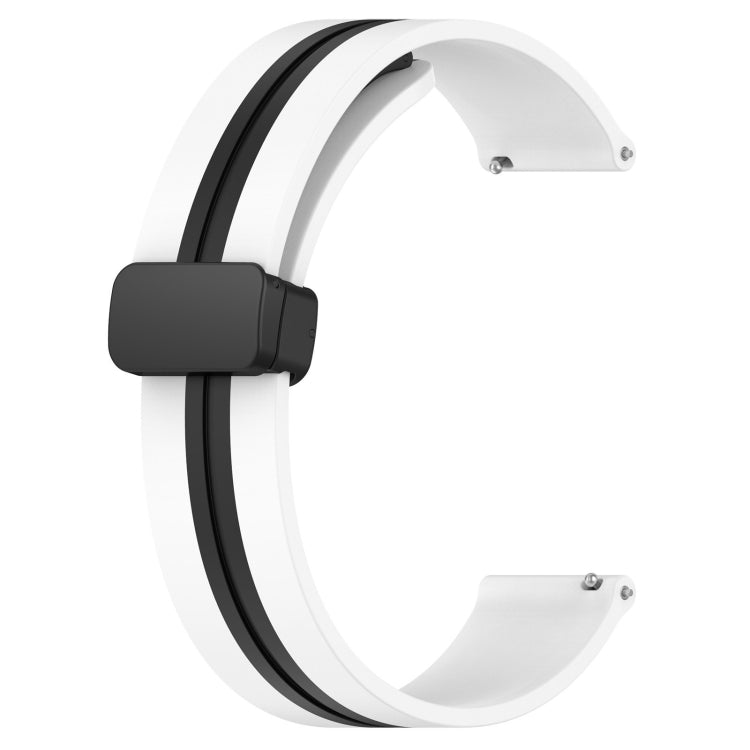 For Amazfit GTS 2 Mini 20mm Folding Magnetic Clasp Silicone Watch Band(White+Black) - free shipping - PMC TechLife - Order now!
