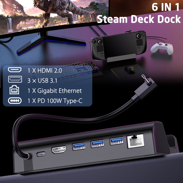 For Steam Deck Expansion Dock Charging Dock Charging Dock HDMI Gigabit Network Port Converter - Other Accessories by PMC Jewellery | Online Shopping South Africa | PMC Jewellery | Buy Now Pay Later Mobicred