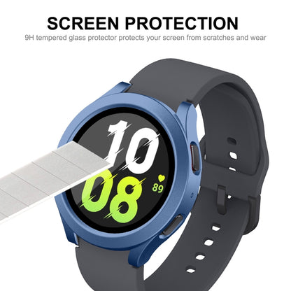 For Samsung Galaxy Watch4/5 40mm ENKAY Hat-Prince Waterproof Full Coverage PC Frame + 9H Tempered Glass Case(White) - Watch Cases by ENKAY | Online Shopping South Africa | PMC Jewellery | Buy Now Pay Later Mobicred