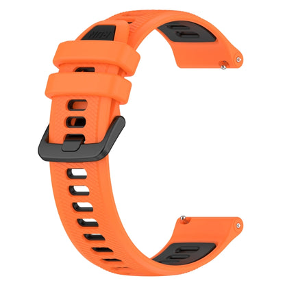 For Garmin Forerunner 265S Music 18mm Sports Two-Color Silicone Watch Band(Orange+Black) - Smart Wear by PMC Jewellery | Online Shopping South Africa | PMC Jewellery