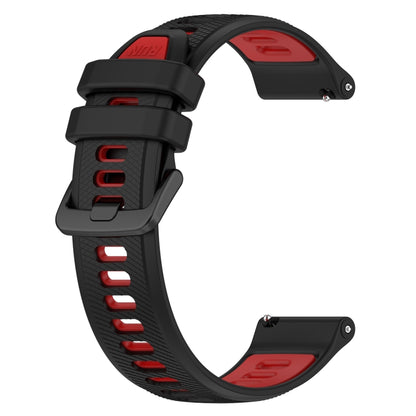 For Garmin Vivomove 3S 18mm Sports Two-Color Silicone Watch Band(Black+Red) - Smart Wear by PMC Jewellery | Online Shopping South Africa | PMC Jewellery