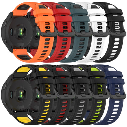 For Garmin Forerunner 645 Music 20mm Sports Two-Color Silicone Watch Band(Orange+Black) - Smart Wear by PMC Jewellery | Online Shopping South Africa | PMC Jewellery
