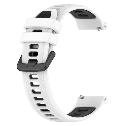 For Garmin Vivomove Sport 20mm Sports Two-Color Silicone Watch Band(White+Black) - Smart Wear by PMC Jewellery | Online Shopping South Africa | PMC Jewellery