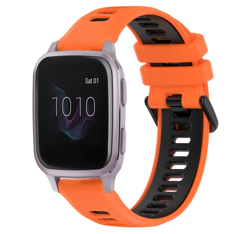 For Garmin Venu SQ 20mm Sports Two-Color Silicone Watch Band(Orange+Black) - Smart Wear by PMC Jewellery | Online Shopping South Africa | PMC Jewellery