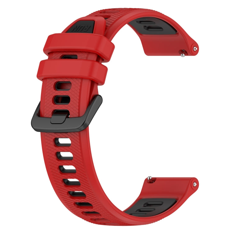 For Garmin VivoMove Style 20mm Sports Two-Color Silicone Watch Band(Red+Black) - Smart Wear by PMC Jewellery | Online Shopping South Africa | PMC Jewellery