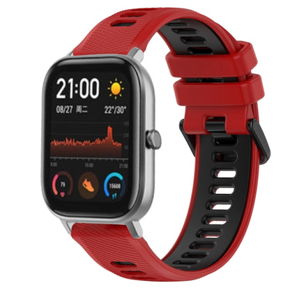 For Amazfit GTS 20mm Sports Two-Color Silicone Watch Band(Red+Black) -  by PMC Jewellery | Online Shopping South Africa | PMC Jewellery