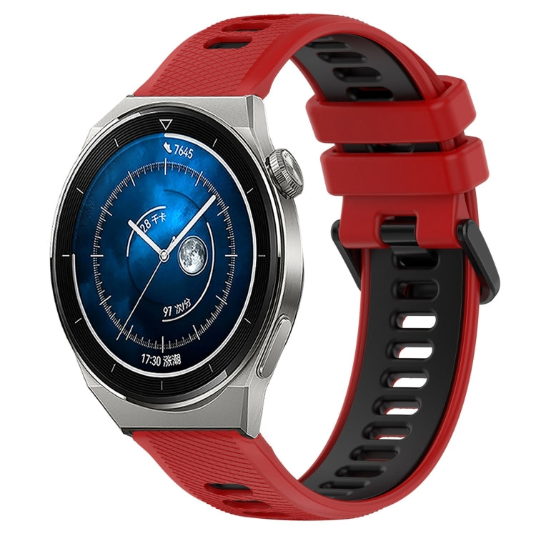 For Huawei Watch GT3 Pro 43mm 20mm Sports Two-Color Silicone Watch Band(Red+Black) - Smart Wear by PMC Jewellery | Online Shopping South Africa | PMC Jewellery