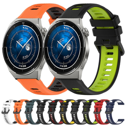 For Huawei Watch GT3 42mm 20mm Sports Two-Color Silicone Watch Band(Black+Grey) - Smart Wear by PMC Jewellery | Online Shopping South Africa | PMC Jewellery