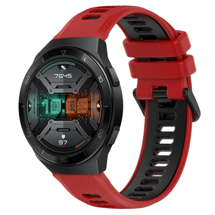 For Huawei Watch GT 2E 22mm Sports Two-Color Silicone Watch Band(Red+Black) - Smart Wear by PMC Jewellery | Online Shopping South Africa | PMC Jewellery
