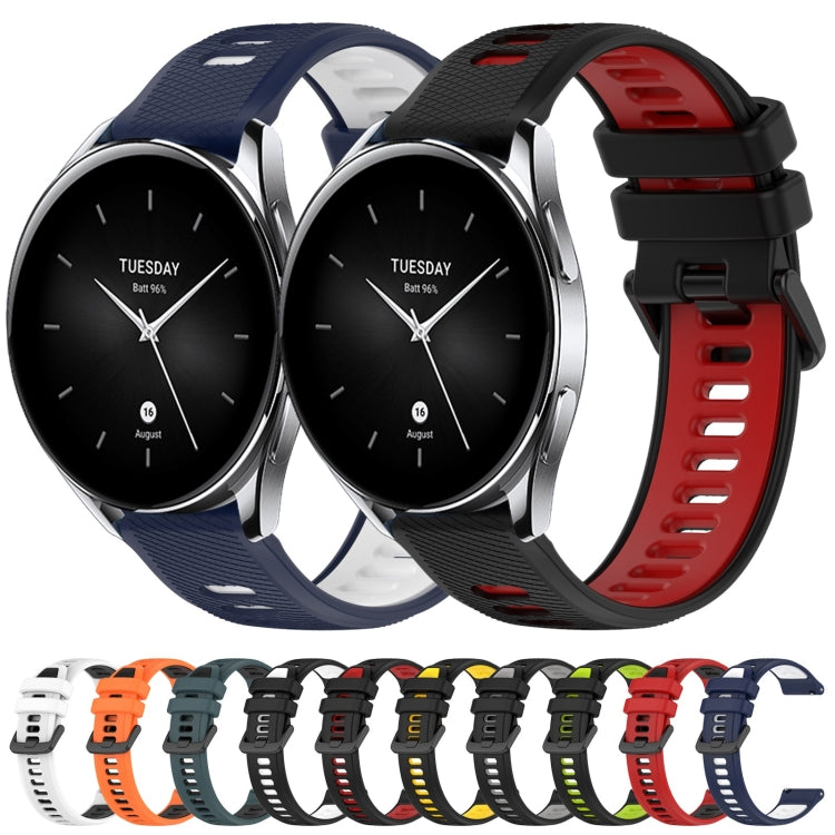 For Xiaomi MI Watch Sport 22mm Sports Two-Color Silicone Watch Band(Black+White) - Smart Wear by PMC Jewellery | Online Shopping South Africa | PMC Jewellery