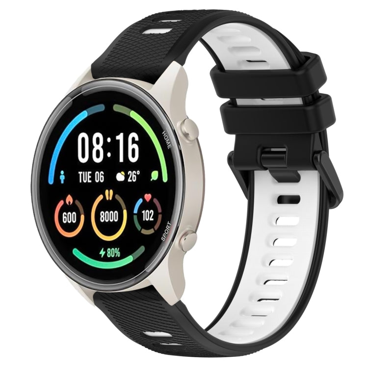 For Xiaomi MI Watch Sport 22mm Sports Two-Color Silicone Watch Band(Black+White) - Smart Wear by PMC Jewellery | Online Shopping South Africa | PMC Jewellery