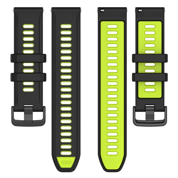 For Amazfit 3 22MM Sports Two-Color Silicone Watch Band(Black+Yellow) -  by PMC Jewellery | Online Shopping South Africa | PMC Jewellery