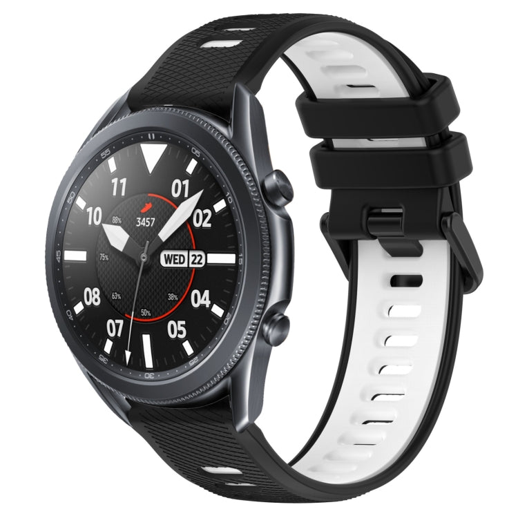 For Samsung Galaxy Watch3 45mm 22mm Sports Two-Color Silicone Watch Band(Black+White) - Watch Bands by PMC Jewellery | Online Shopping South Africa | PMC Jewellery