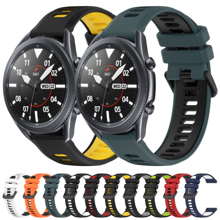 For Samsung Galaxy Watch3 45mm 22mm Sports Two-Color Silicone Watch Band(Orange+Black) - Smart Wear by PMC Jewellery | Online Shopping South Africa | PMC Jewellery